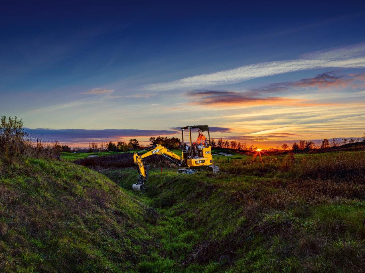 JCB Mini 25Z Excavator for hire with Green Power Plant Hire