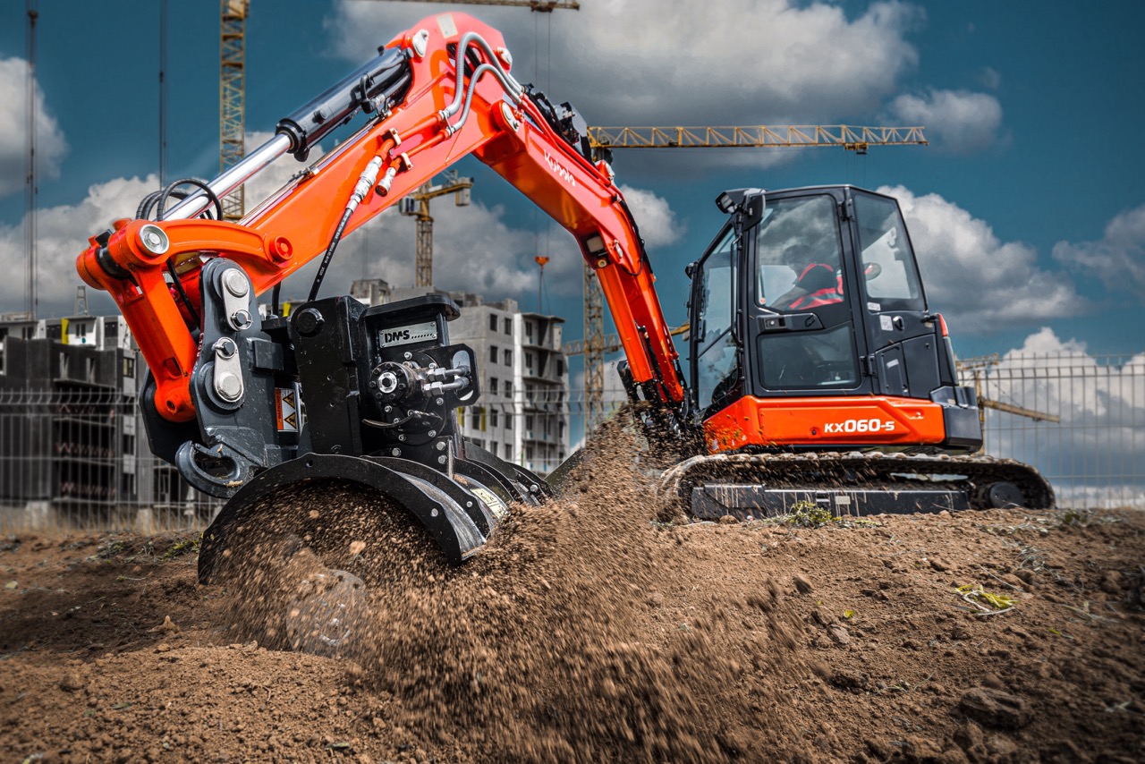 kubota KX060 Excavator for hire with green power plant hire
